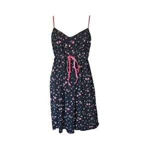 dark coquette floral mini dress